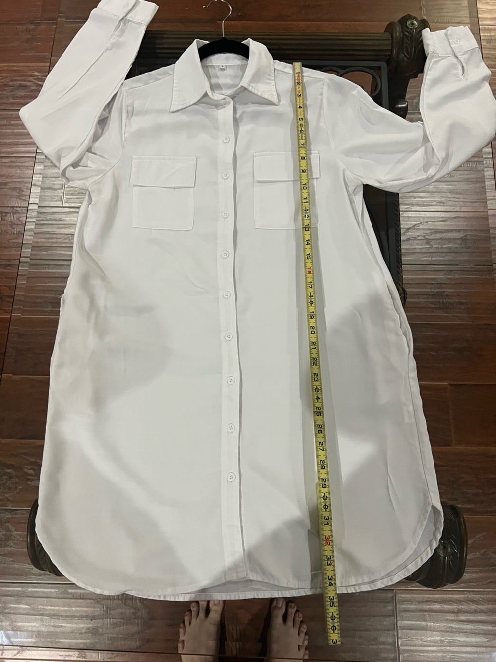 White Button-Down Shirt Dress - Picture 5 of 9